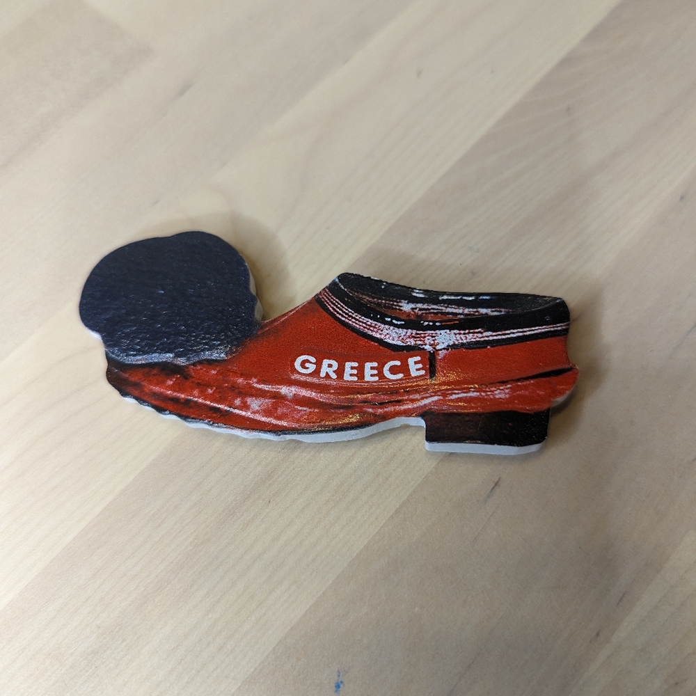 Greece souvenir magnet shoe